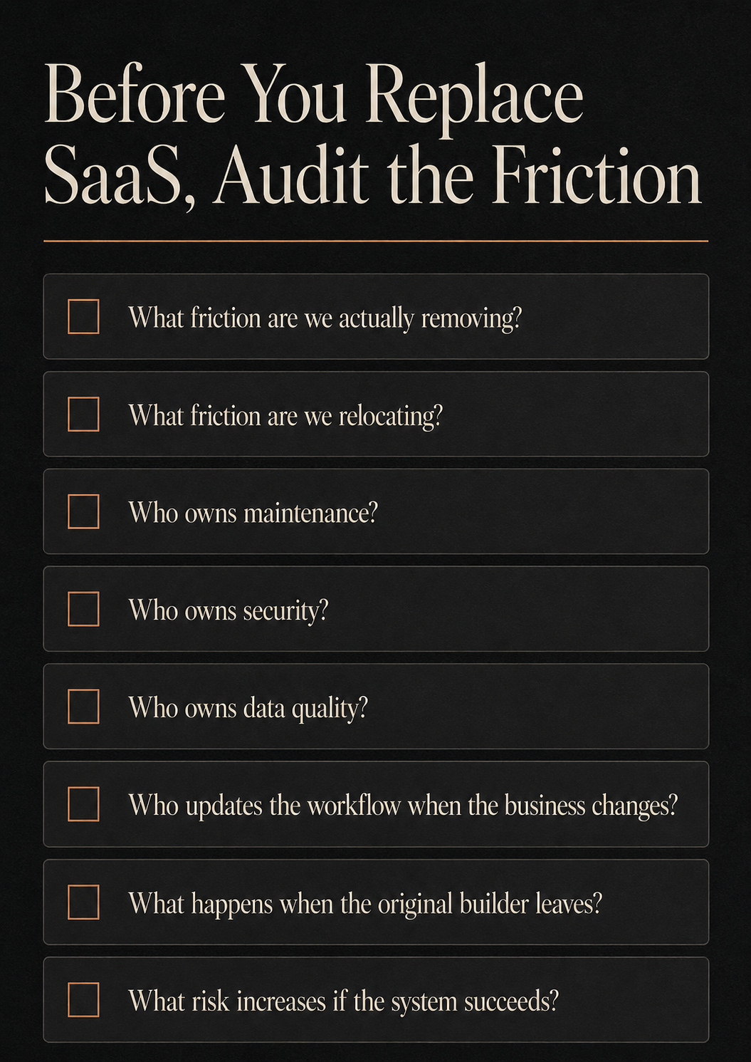 Friction Audit Checklist: a closing artifact for distinguishing wasteful friction from protective structure